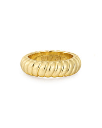 Ridged Marbella Ring- Gold