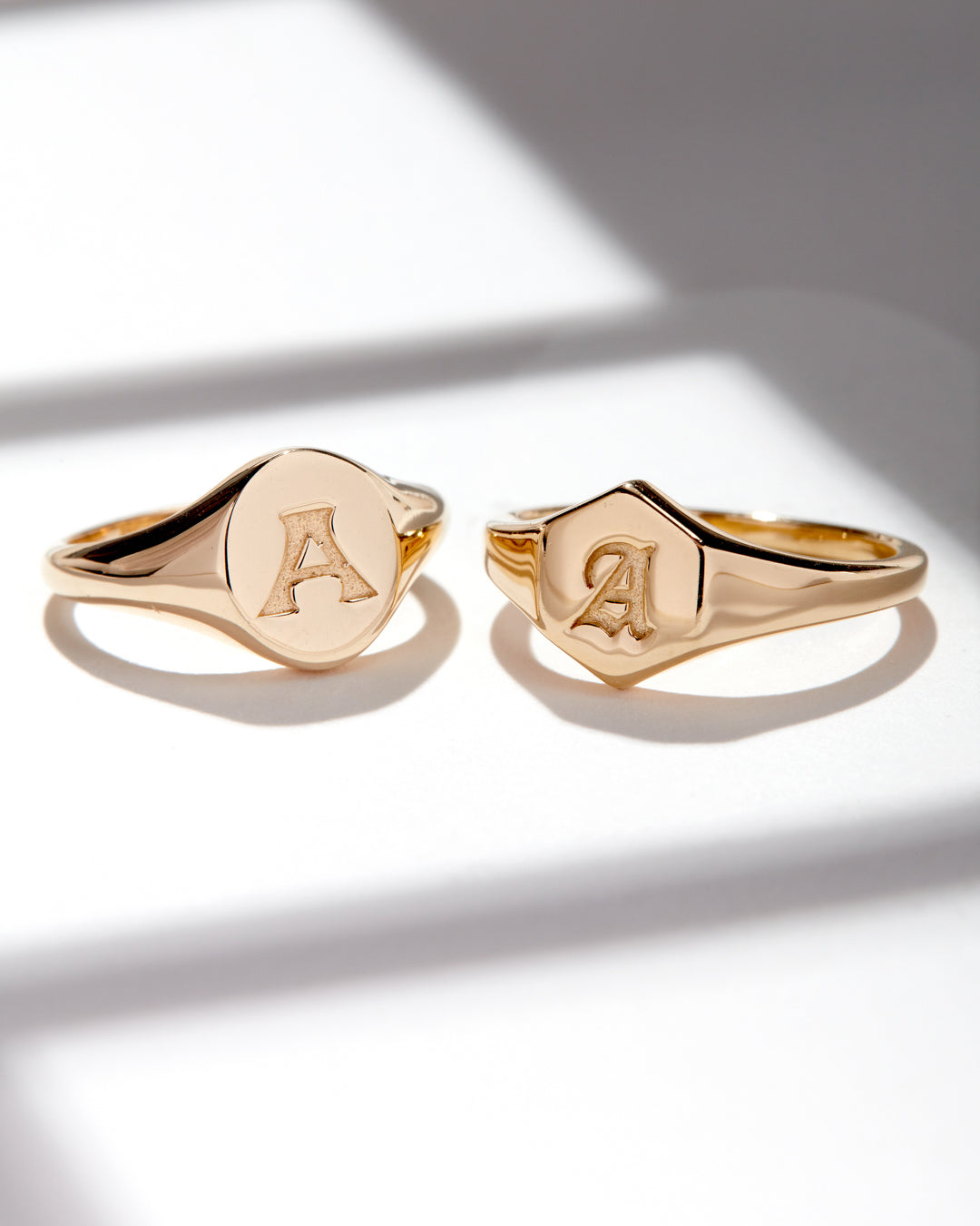 Hexagon Signet Ring [Old English] | Luv Aj