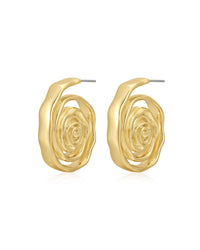 Rosette Coil Earrings- Gold View 1
