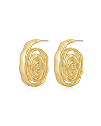 Rosette Coil Earrings- Gold