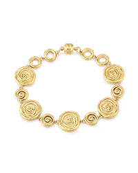 Rosette Coil Link Bracelet- Gold View 1