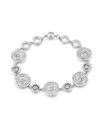 Rosette Coil Link Bracelet- Silver View 1