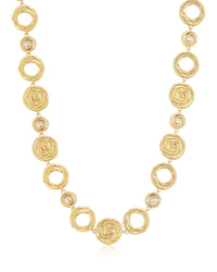 Rosette Coil Link Necklace- Gold View 1