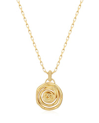 Rosette Coil Pendant Necklace- Silver