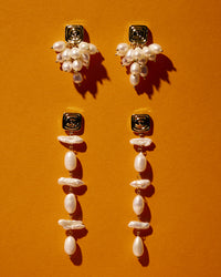 The Seychelles Pearl Drop Studs- Gold View 3