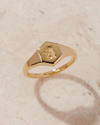 Hexagon Signet Ring [Old English] View 1