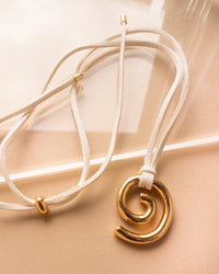 Shell Beach Pendant Necklace- White | Sivan Ayla x Luv Aj View 7