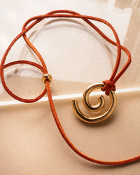 Shell Beach Pendant Necklace- Orange | Sivan Ayla x Luv Aj View 3