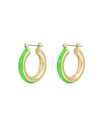 Stripe Baby Amalfi Hoops- Bright Green- Gold View 1