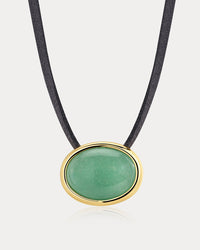 Sunset Stone Cord Necklace- Green
