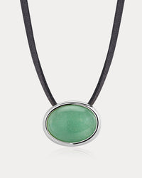 Sunset Stone Cord Necklace- Green