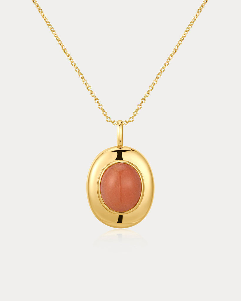 Sunset Stone Locket Necklace | Luv Aj