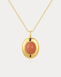 Sunset Stone Locket Necklace
