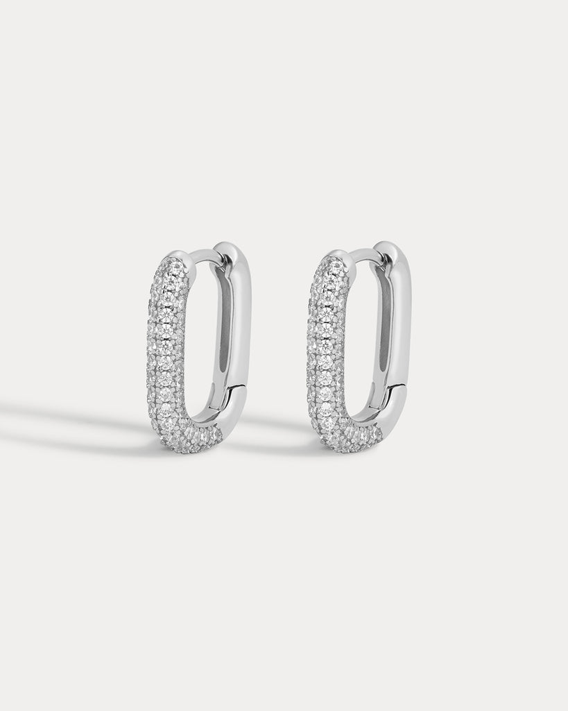 aJu ‪‪❤︎‬ Amairah 1 ct. t. w. Princess Cut Diamond Hoop Earrings 14k