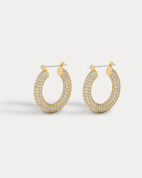 Pave Baby Amalfi Hoops- Gold