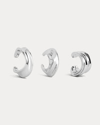 Luv Aj Mercury Disc Ear Cuff Set in Silver View 1