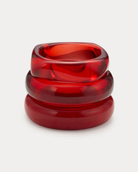 The Formentera Bangle Set- Red View 1