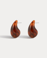 The Lucite Gia Earrings- Tortoise (Ships Mid September) View 1