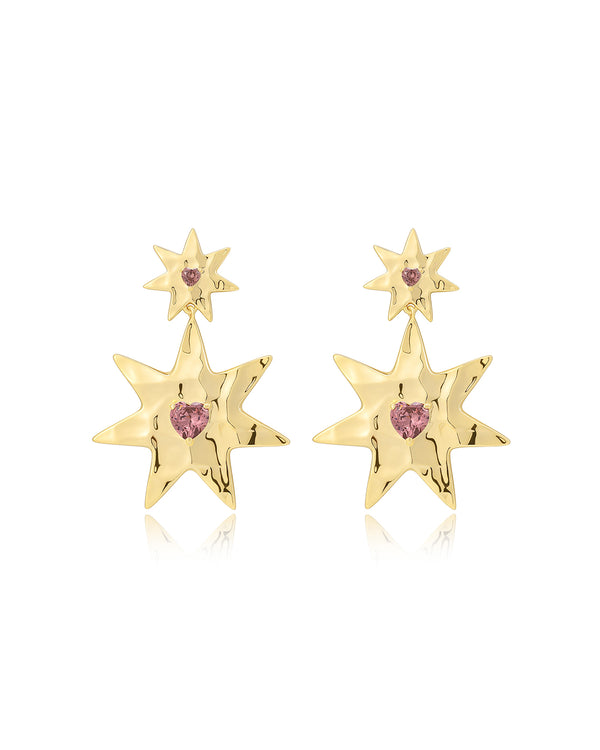 Luv Aj The Hammered Hex Statement Earrings - Silver