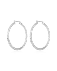Chloe Chain Hoops- Silver View 1