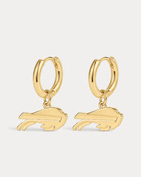 The NFL Logo Charm Hoops- Gold