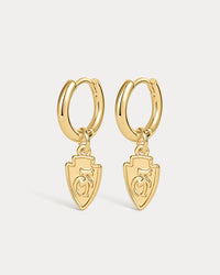 The NFL Logo Charm Hoops- Gold