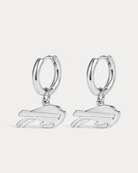The NFL Logo Charm Hoops- Silver