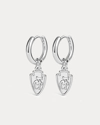 The NFL Logo Charm Hoops- Silver