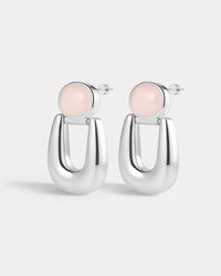The Rose Quartz Rio Earrings- Gold (Ships Early June)