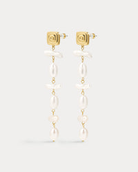 The Seychelles Pearl Drop Studs- Gold