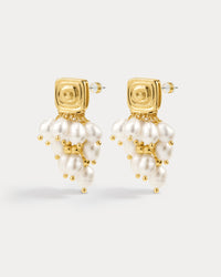 The Seychelles Pearl Statement Studs-Gold (Ships Early June)