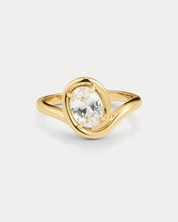 Bianco Nero Statement Ring-Gold