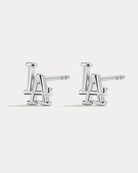 Luv Aj Bijoux Sports MLB Logo Stud Earrings LA Dodgers in Silver