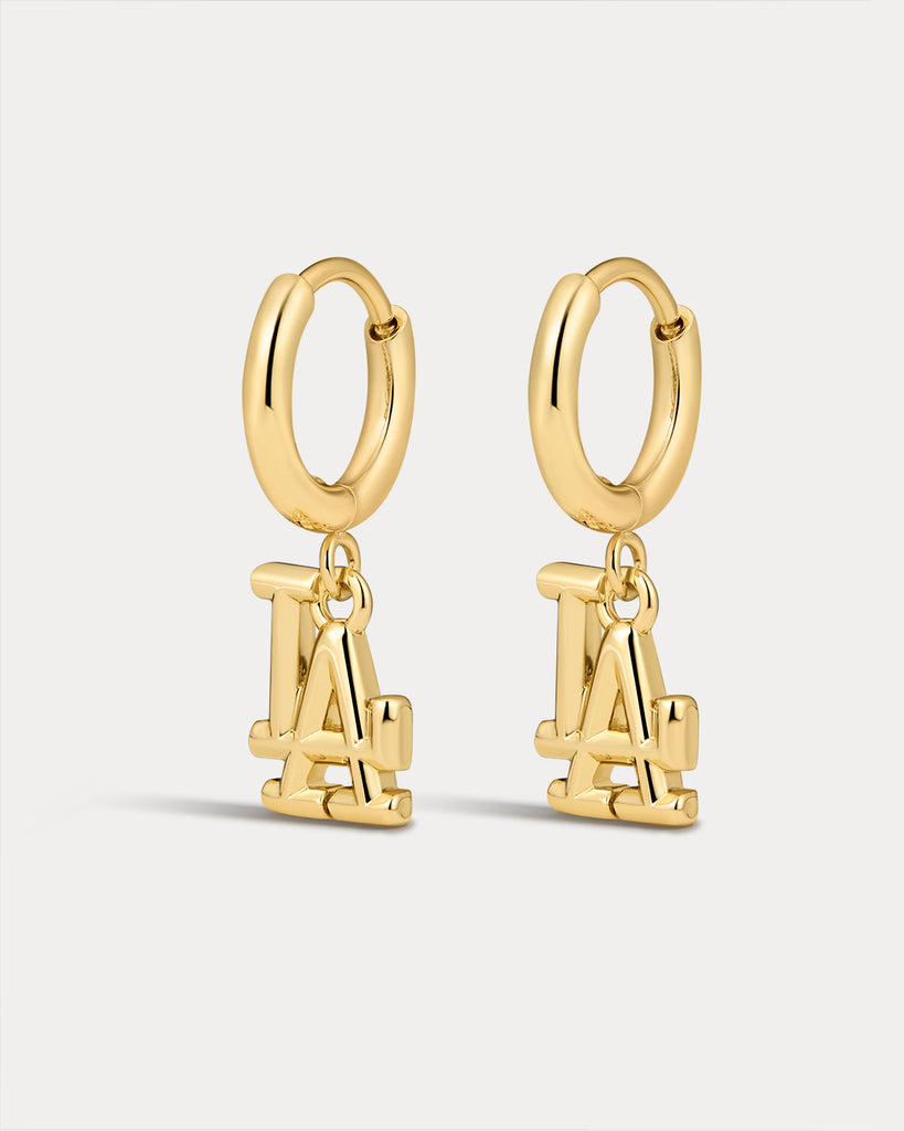 yummy☆オーダーメイド野球アクセサリー The MLB Logo Charm Hoops from Luv AJ | Luv Aj