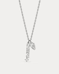 The NFL Layered Nameplate Charm Necklace - Silver