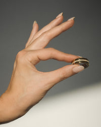 The Luv Aj Signature Halo Tech Oura Ring Cover in Pave Stripe View 3