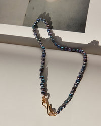 The Pave Hook Pearl Necklace view 2