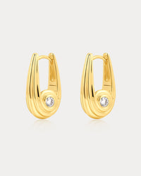 Wave Bezel Hoops