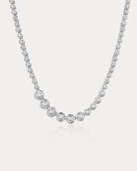Wave Bezel Tennis Necklace
