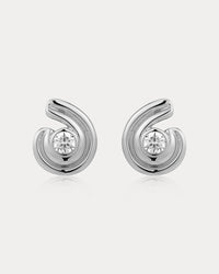 Wave Bezel Twist Studs
