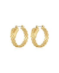 Woven Buckle Hoops- Gold
