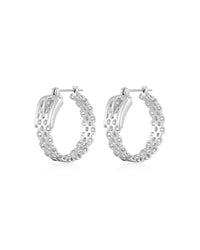 Woven Buckle Hoops- Silver