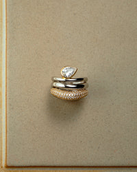 The Marais Wave Ring Set- Gold View 4