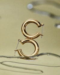 Baby Amalfi Tube Hoops- Gold view 2