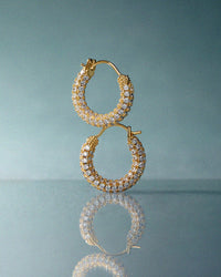 Pave Amalfi Huggies- Gold View 2