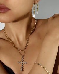 The Pave Pearl U Studs view 2