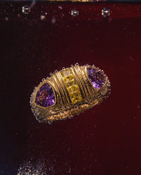 The Amethyst Amalia Ring- Gold view 2