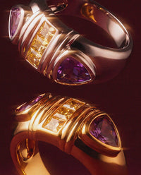 Luv Aj Amethyst Amalia Ring in Gold, flat lay View 5