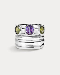 The Antoinette Ring Set- Silver
