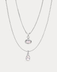 Luv Aj Antoinette Stone Charm Necklaces in Silver, product shot View 1